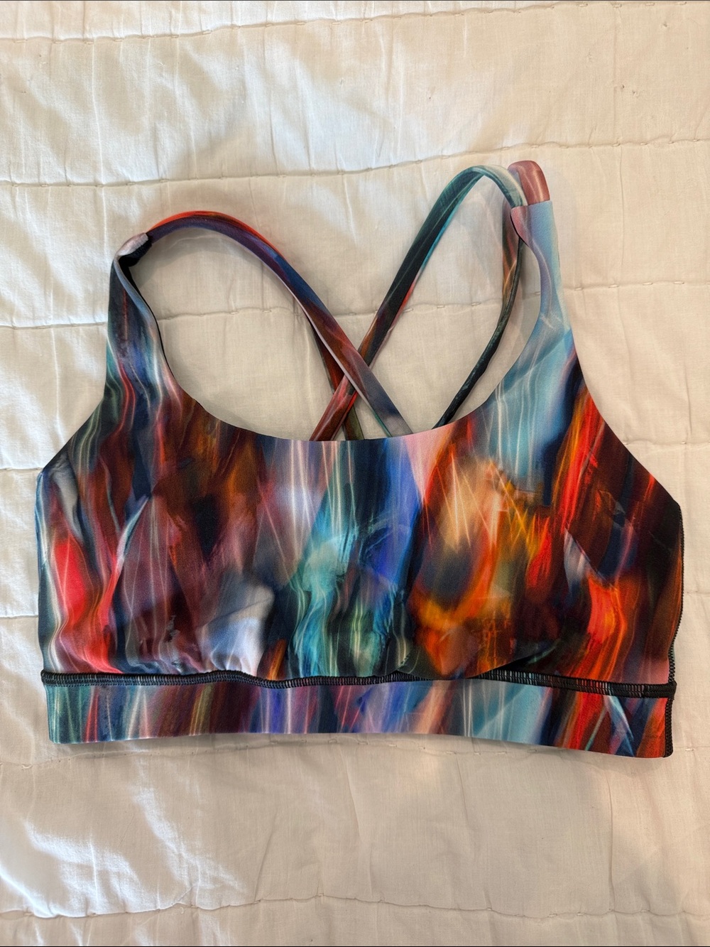 lululemon athletica Multicolor Abstract Strappy Sports Bra sz 6